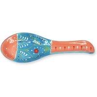 Verano Spanish Ceramics Classic Spanish Hand Painted Kitchen Dining Spoon Rest (L) 26cm in Pink