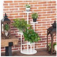4 Tier White Plant Stand Indoor Tall Corner Round Flower Pot Stands