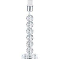 Happy Homewares Contemporary Clear Crystal Glass & Metal Table Lamp Base with Faceted Spheres