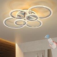 Modern LED Ceiling Light 76W Ceiling Lamp Dimmable 6 Rings Ceiling Chandelier