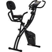 HOMCOM 2-In-1 Upright Exercise Bike 8-Level Adjustable with Pulse Sensor in Black