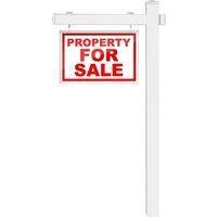 Costway 183 cm Real Estate Sign Post UPVC Realtor Yard Sign Post Garage Sale Signs in White
