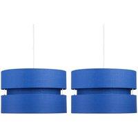First Choice Lighting Pair of Blue Layered Easy Fit Light Shades