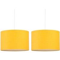 First Choice Lighting Set of 2 Ochre 25cm Ceiling Light Shades in Yellow