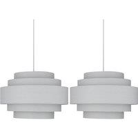 First Choice Lighting Pair of Light Grey 5 Tier Light Shades