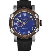 Romain Jerome Men's Titanic' Blue Dial Black Rubber Strap Automatic Watch