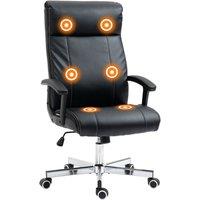 VINSETTO High-Back Vibration Massage Office Chair Executive Office Chair in Black