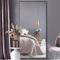 MirrorOutlet Full length Black Aluminium Edged Wall Leaner Mirror 68 X 33 (174CM X 85CM) | Size: 1 Pack