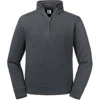 Russell Men's Authentic Zip Neck Sweatshirt in Grey | Size: Medium