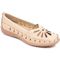 Chums Women's Slip On Shoe with Cut Out Design & Cushioned Insole in Beige | Size: 6