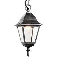 Happy Homewares Cast Aluminium IP44 Outdoor Hanging Lantern in Silver
