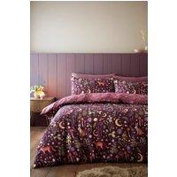Catherine Lansfield 'Enchanted Twilight Animals' Reversible Duvet Cover Set in Plum | Size: Single