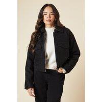 Dorothy Perkins Women's Zip Front Pocket Detail Jacket in Black | Size: Large