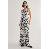 Spot Print Tailored Drawstring Waist Trouser