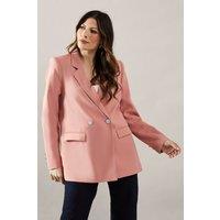 Wallis Women's Horn Button Double Breasted Blazer in Orange | Size: 14