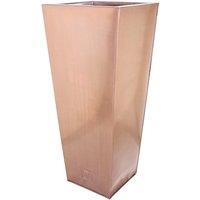 Primrose Outdoor Zinc Flared Square Planter Copper Finish Plant Pot 70cm