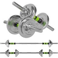SPORTNOW 20kg 2-in-1 Adjustable Weights Dumbbells Set for Home Gym in Green
