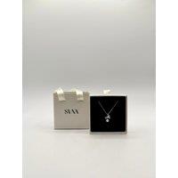 SVNX Women's Dainty Bow Pearl Pendant Necklace - Gift Boxed in Silver
