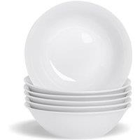 Glim & Glam Dessert Bowl Set 6 Piece Cereal Bowl Sets Porcelain 7 in White