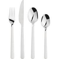 Glim & Glam Cutlery Sets Stainless Steel White ABS Handle 16PC Set in Off-White