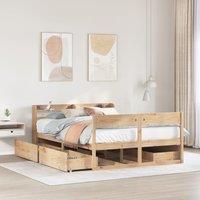 Bed Frame without Mattress 150x200 cm King Size Solid Wood Pine