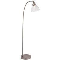 Netlighting Hansen Task Floor Lamp Brushed Silver Paint Clear Glass