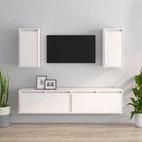 Berkfield Home TV Cabinets 4 pcs White Solid Wood Pine