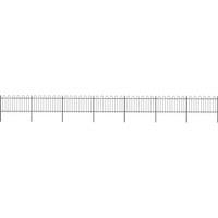 Berkfield Home Garden Fence with Hoop Top Steel 11.9x1 m Black