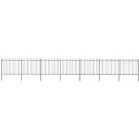 Berkfield Home Garden Fence with Spear Top Steel 11.9x1.5 m Black