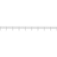 Berkfield Home Garden Fence with Spear Top Steel 15.3x0.6 m Black