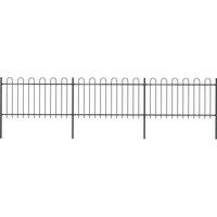 Berkfield Home Garden Fence with Hoop Top Steel 5.1x1 m Black