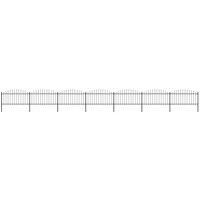 Berkfield Home Garden Fence with Spear Top Steel (1.25-1.5)x11.9 m Black