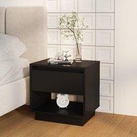 Berkfield Home Bedside Cabinet Black 45x34x44 cm Engineered Wood | Size: 45 x 34 x 44 cm