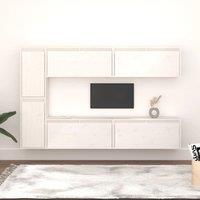 Berkfield Home TV Cabinets 6 pcs White Solid Wood Pine