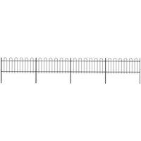 Berkfield Home Garden Fence with Hoop Top Steel 6.8x0.8 m Black