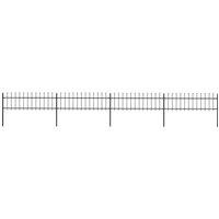 Berkfield Home Garden Fence with Spear Top Steel 6.8x0.6 m Black