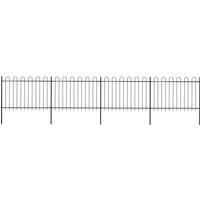 Berkfield Home Garden Fence with Hoop Top Steel 6.8x1.2 m Black