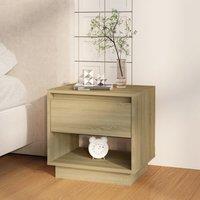 Berkfield Home Bedside Cabinet Sonoma Oak 45x34x44 cm Engineered Wood in Beige | Size: 45 x 34 x 44 cm