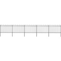 Garden Fence with Hoop Top Steel 8.5x1.2 m Black