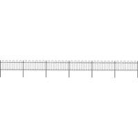 Garden Fence with Hoop Top Steel 10.2x0.8 m Black