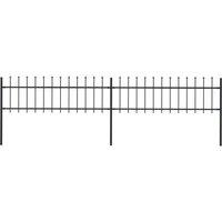 Berkfield Home Garden Fence with Spear Top Steel 3.4x0.6 m Black