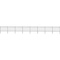 Berkfield Home Garden Fence with Hoop Top Steel 13.6x1.2 m Black