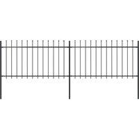Berkfield Home Garden Fence with Spear Top Steel 3.4x1 m Black