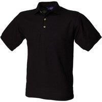Henbury Men's Ultimate Pique Polo Shirt in Black | Size: 2XL