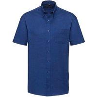 Russell Collection Men's Oxford Easy-Care Short-Sleeved Shirt in Pale Blue | Size: 15 inches