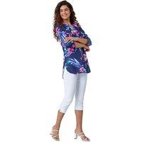 Roman Women's Tropical Print Longline Blouse in Pink | Size: 10