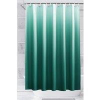 Neel Blue Gradient Colour Bathroom Shower Curtain with 12 Hooks, Mould & Mildew Resistant in Green | Size: 180 cm width x 200 cm drop