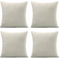 Luxury Living Set of 4 Velvet Chenille Cushions 45cm x 45cm with Removable Covers & Plush Pads - Soft, Stylish Home Dcor | Size: 45 cm x 45 cm