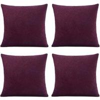 Luxury Living Set of 4 Velvet Chenille Cushions 45cm x 45cm with Removable Covers & Plush Pads - Soft, Stylish Home Dcor | Size: 45 cm x 45 cm