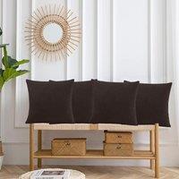 Luxury Living Set of 4 Velvet Chenille Cushions 45cm x 45cm with Removable Covers & Plush Pads - Soft, Stylish Home Dcor | Size: 45 cm x 45 cm